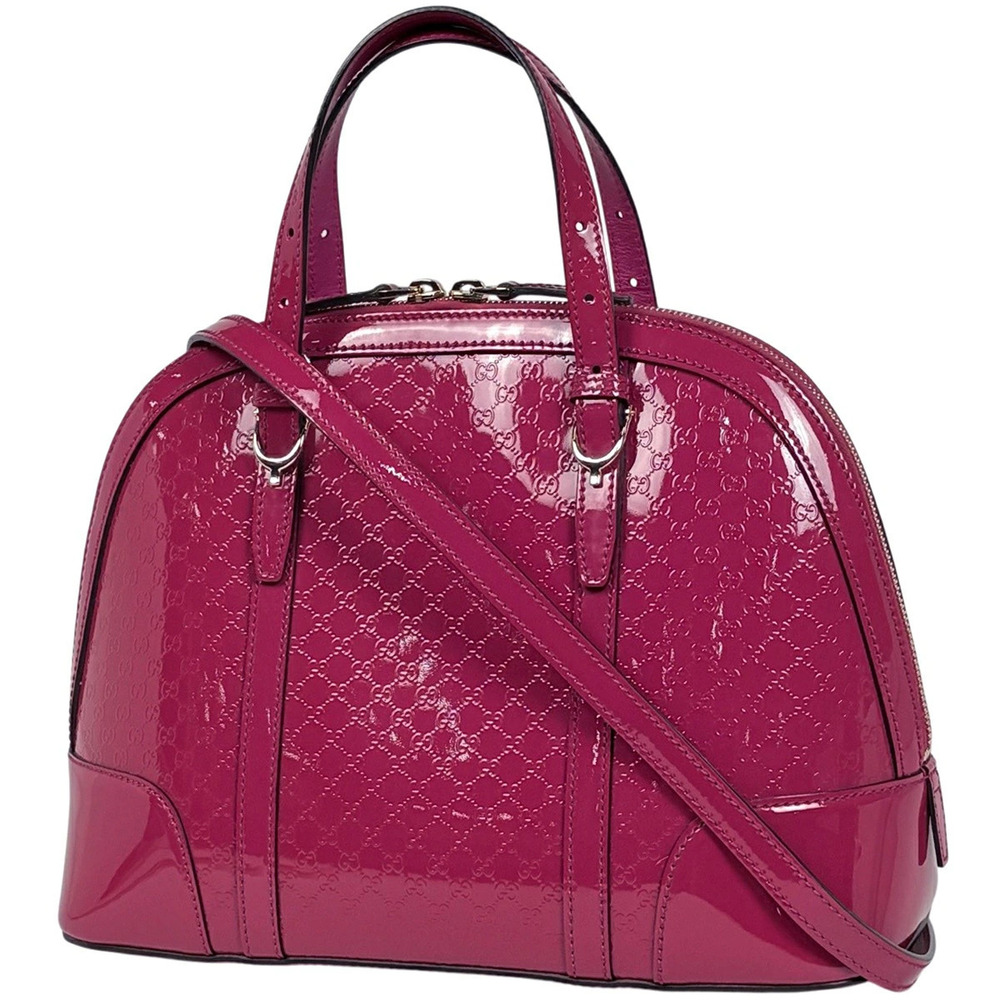 Gucci Microguccissima Handbag GG Patent Vernis Leather Pink